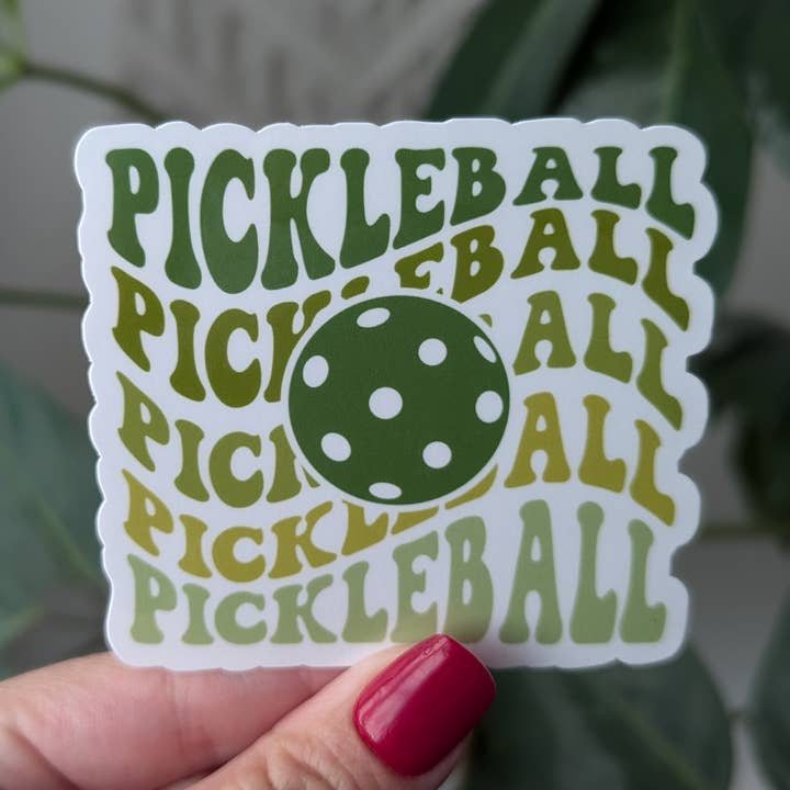 Pickleball vinyl sticker, sport game merch for wholesale by Moonlit Creations