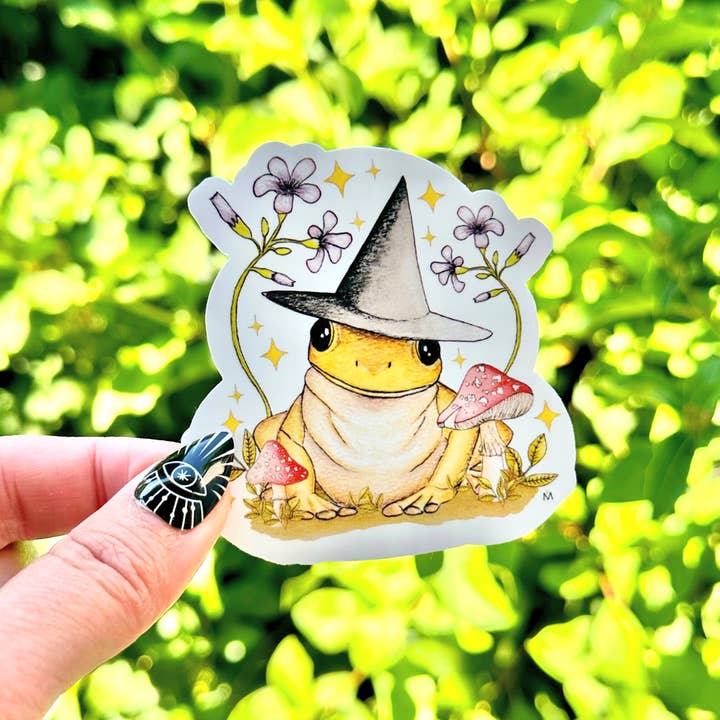 NOMAD Moon Magic - Wholesale Sticker - Witchy Frog and Mushroom Glossy Vinyl Sticker, Handmade