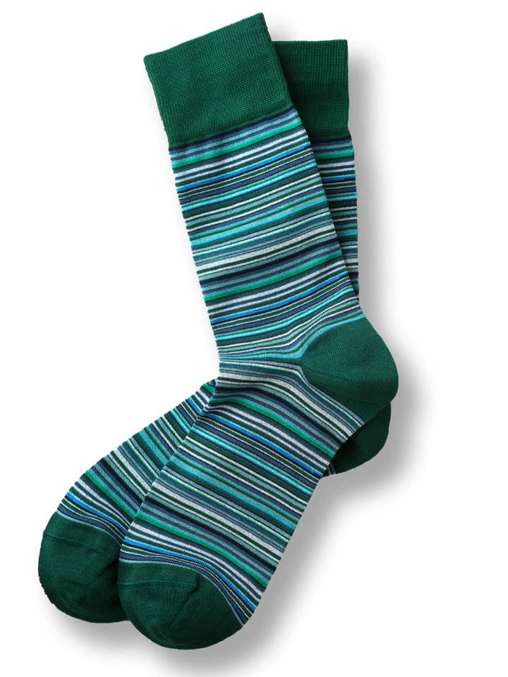 Business Light strumpor grön randig för wholesale av BLACKSOCKS