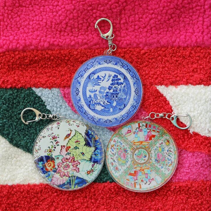 Plate Keychain (multiple options) for wholesale by Stylin Brunette & Troop Mahjong
