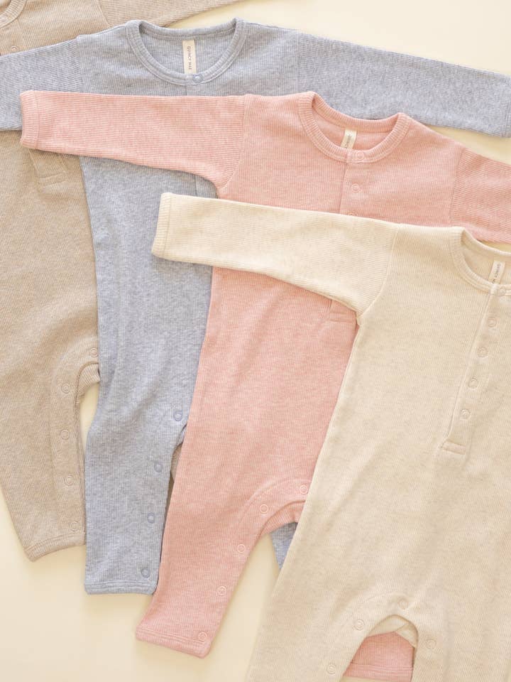 Quincy Mae - Wholesale Jumpsuit - Baby - Ribbed Baby Jumpsuit Taupe3