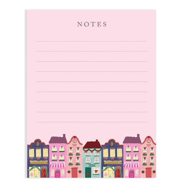 HOLIDAY WINTER TOWN NOTEPAD for wholesale by Jolly Joven