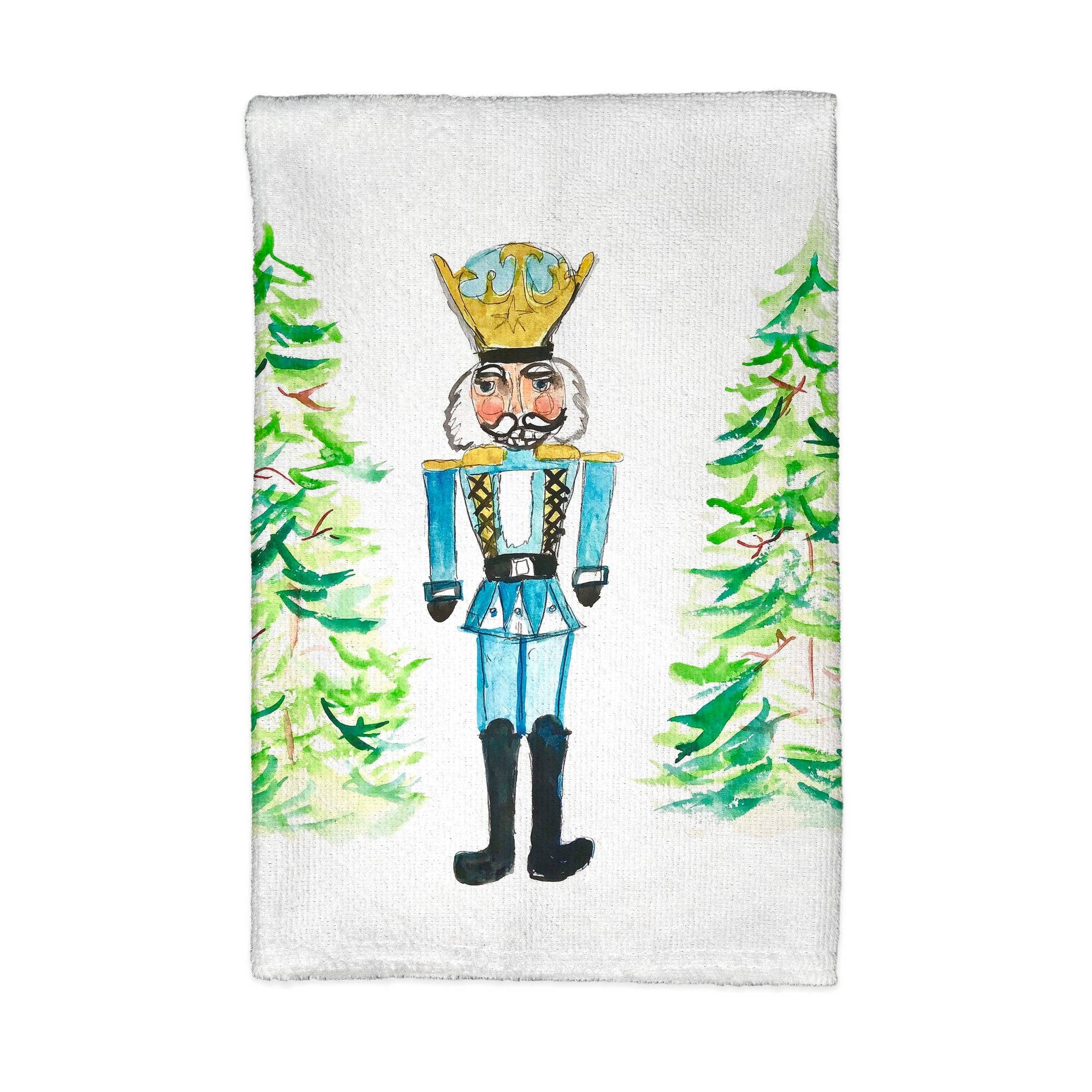 Betsy Drake Interiors - Wholesale Tea Towel - Nutcracker and Trees Kitchen Towel0