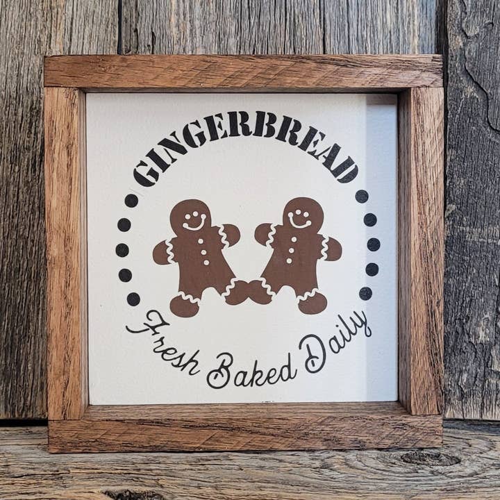 Plateau à plusieurs niveaux en pain d'épice fraîchement cuit au four, décoration de Noël, Noël à la ferme, mini-panneau en bois pour la vente par Kollman Custom Creations