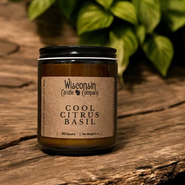 Wisconsin Candle Company - Vente Bougie en bocal - Basilic frais aux agrumes - Saison printemps/été1