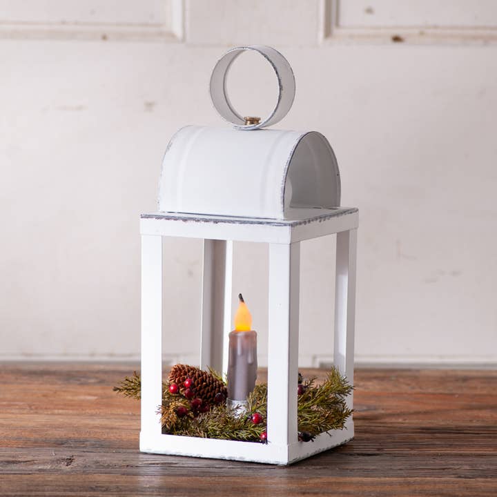 Keeping Room Lantern in Rustic White for wholesale by Irvin's Tinware