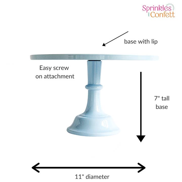 Sprinkles & Confetti Party Supplies - Wholesale Cake Stand - Light Blue Melamine Pedestal Cake Stand | NEW