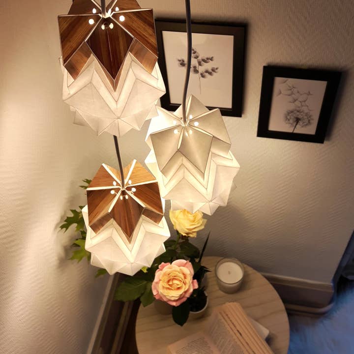 Blanc Petite suspension Origami Design en Papier for wholesale on Faire4