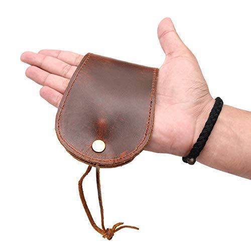 Tuzech Leather - Wholesale Coin Purse - Unisex - Thick Leather Slapjack Vintage Coin Purse/Slap Polish Sap Wallet Handemade Mini Leather Coin Purse Outdoor Men EDC Self-Defense Multi-Tool Bourbon Brown (Small)3
