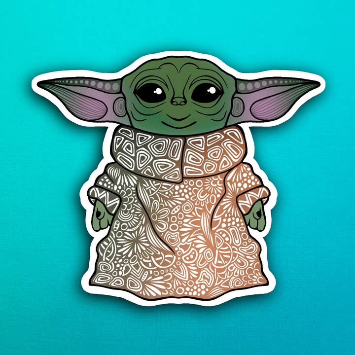 Baby Yoda Sticker (WATERPROOF) for wholesale by Zenspire Designs