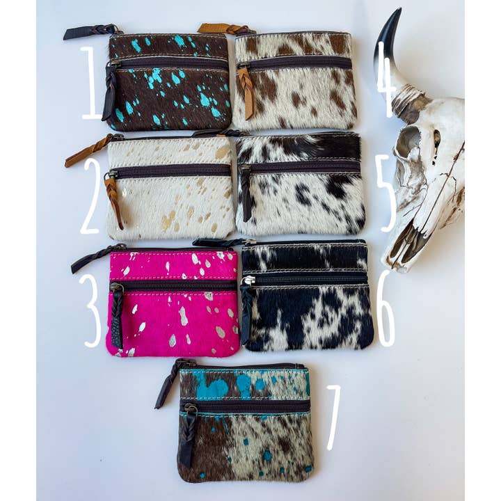 Boho Ranch Shop - Vente Porte-monnaie – femme - Pochette à monnaie Western en peau de vache9