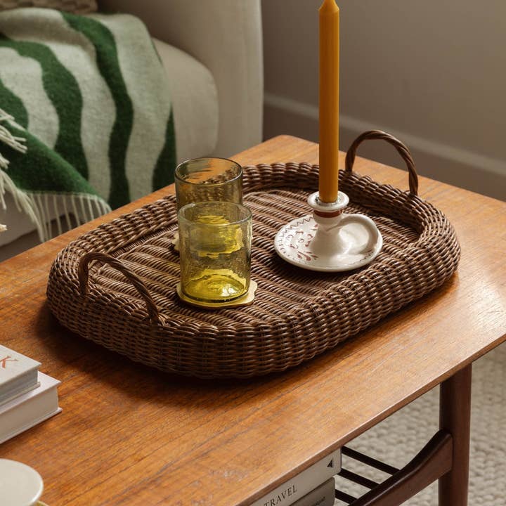 Big Chunky Tray (Teak Stained) for wholesale by Hastshilp