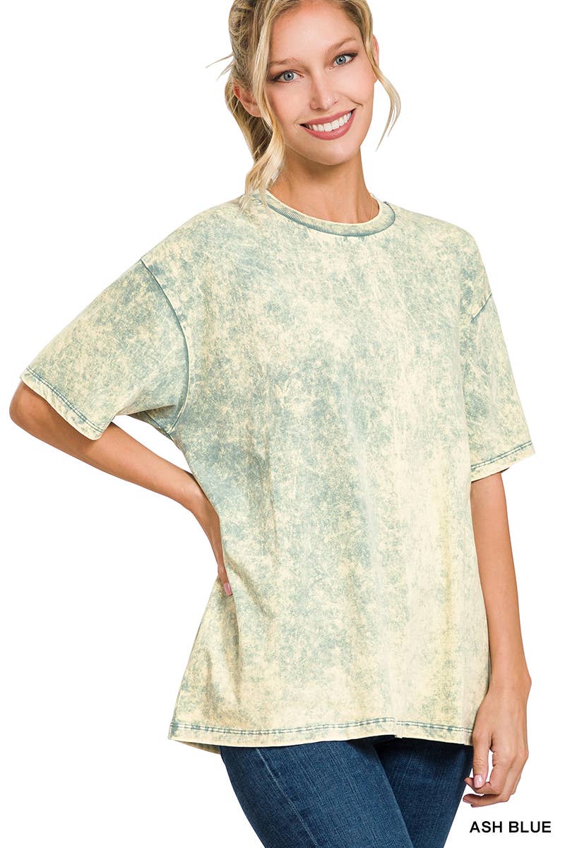 42POPS – Großhandel T-Shirt – Damen – Übergroßes gewaschenes Baumwoll-T-Shirt4