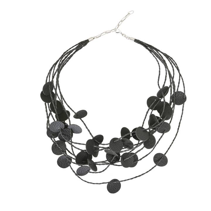 Håndlavet Rundskåret Læderhalskæde - ENKL71 for engroshandel hos Chanour