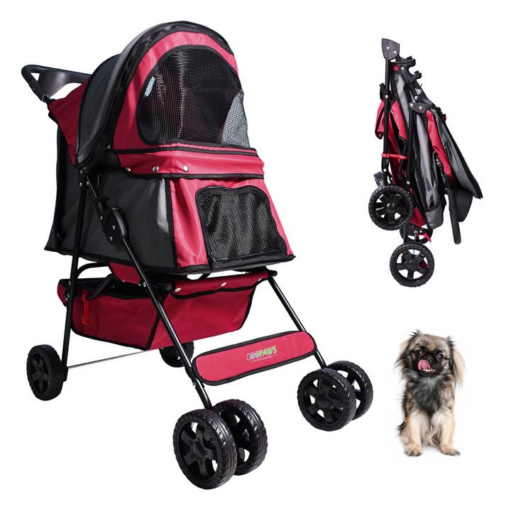 Jespet 4-Wheel Promenade Pet Stroller for Small Dogs Cats, Red, 36'' for wholesale by Jespet