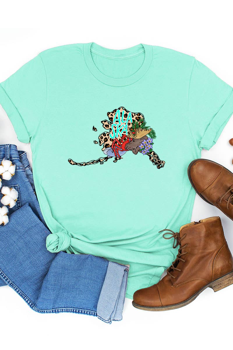 COLORBEAR – wholesale T-shirt med logga - Dam – Alaska STAT HANDRITAD GRAFISK T-SHIRT10