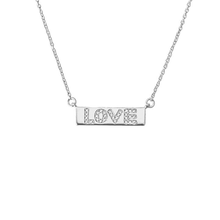 Crystal Encrusted Love Bar Necklace for wholesale by Be the Good