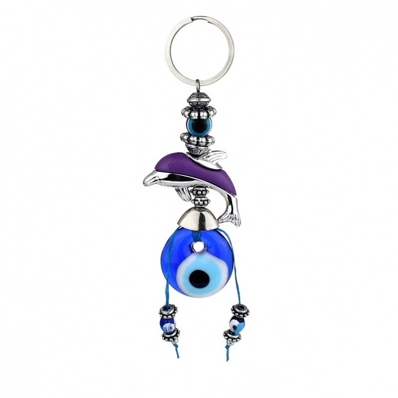 UniArt - Wholesale Keychain - Unisex - Dolphin keychain with Turkish eye3