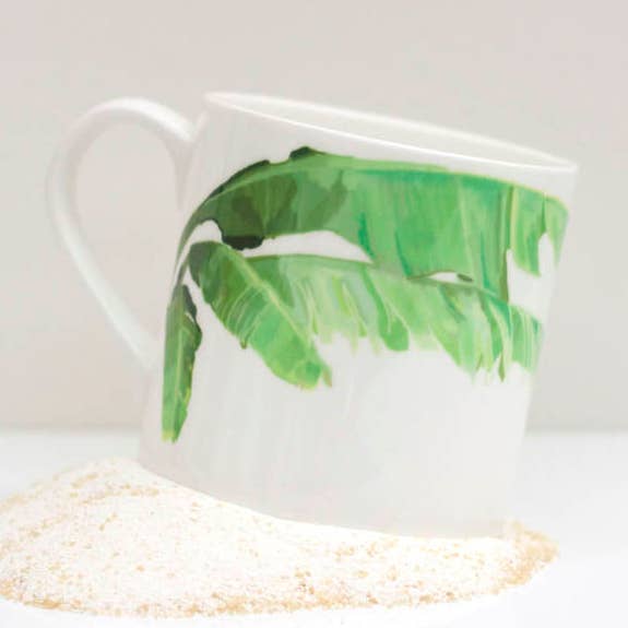 Banana Leaf Bone China Mug for wholesale by Rolfe and Wills