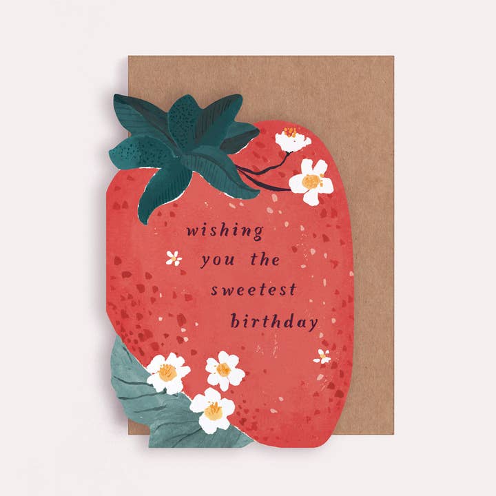 Sister Paper Co. - Wholesale Birthday Card - Sweet Strawberry Birthday Card | Kids Birthday Card