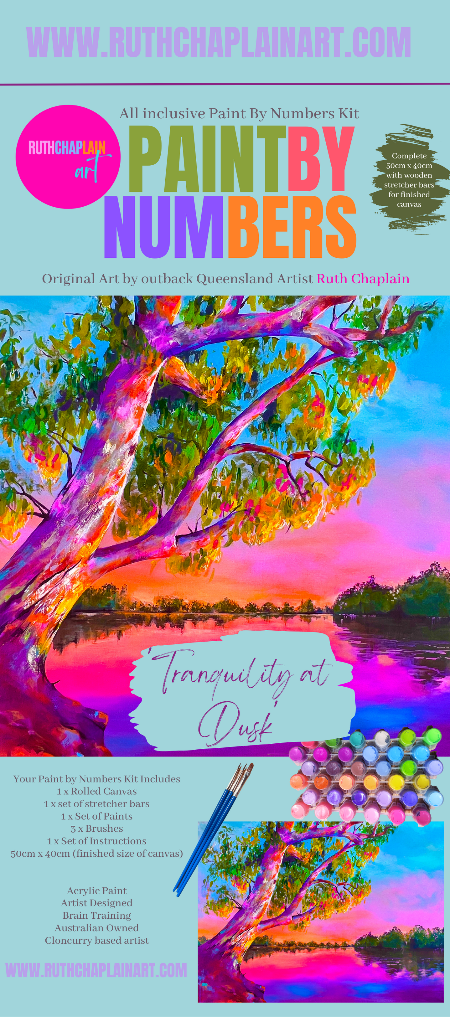 Ruth Chaplain Art - Wholesale DIY craft kit - Original art Paint by Numbers Kits5