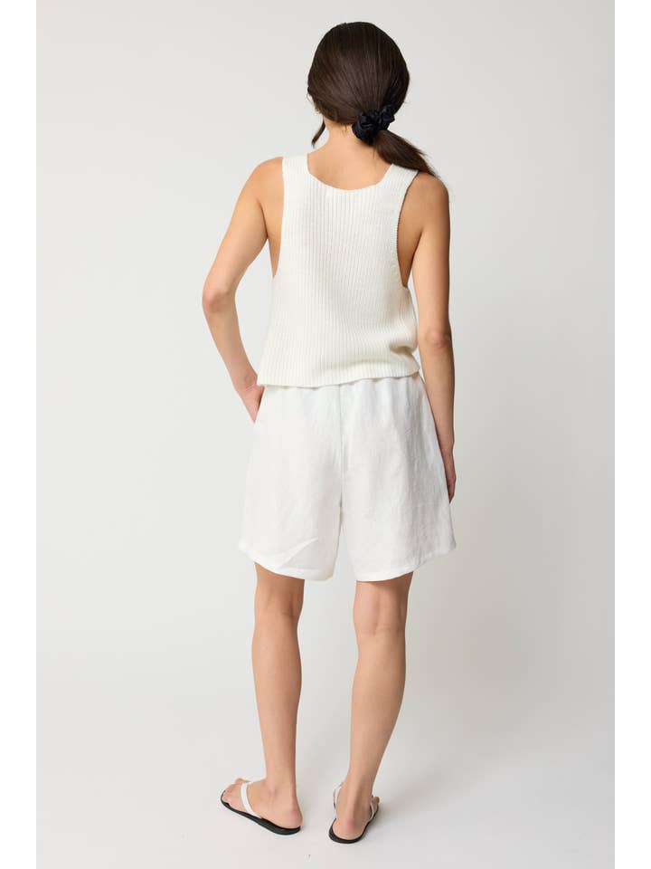 White Knit V Neck Vest for wholesale on Faire