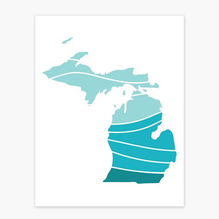 Art Print - Michigan Patterned Silhouette for wholesale by Tandem For Two