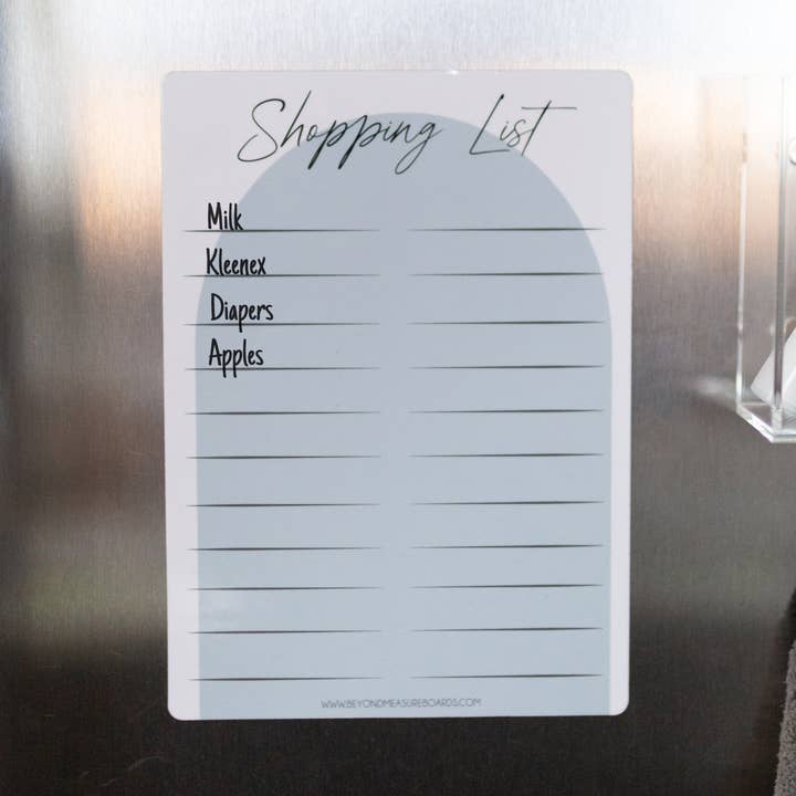 Magnetic Blue Shopping List Dry Erase Board for wholesale by Beyond Measure Boards