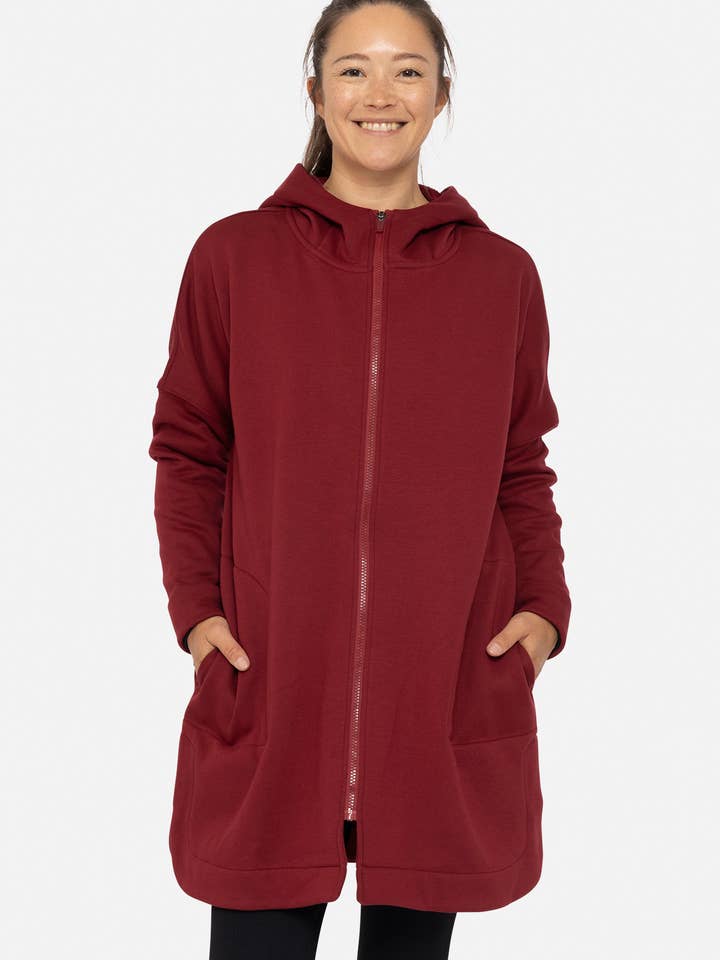 Mono B - Wholesale Jacket - Women's - Longline Zip-Up Jacket with Hood14