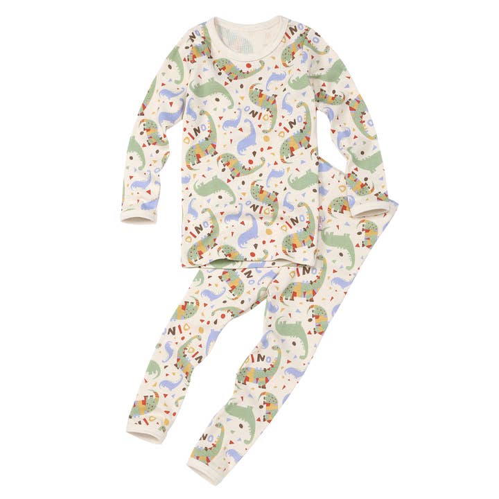 Conjunto de pijama orgánico 2 piezas - dinosaurio para venta al por mayor de WithOrganic