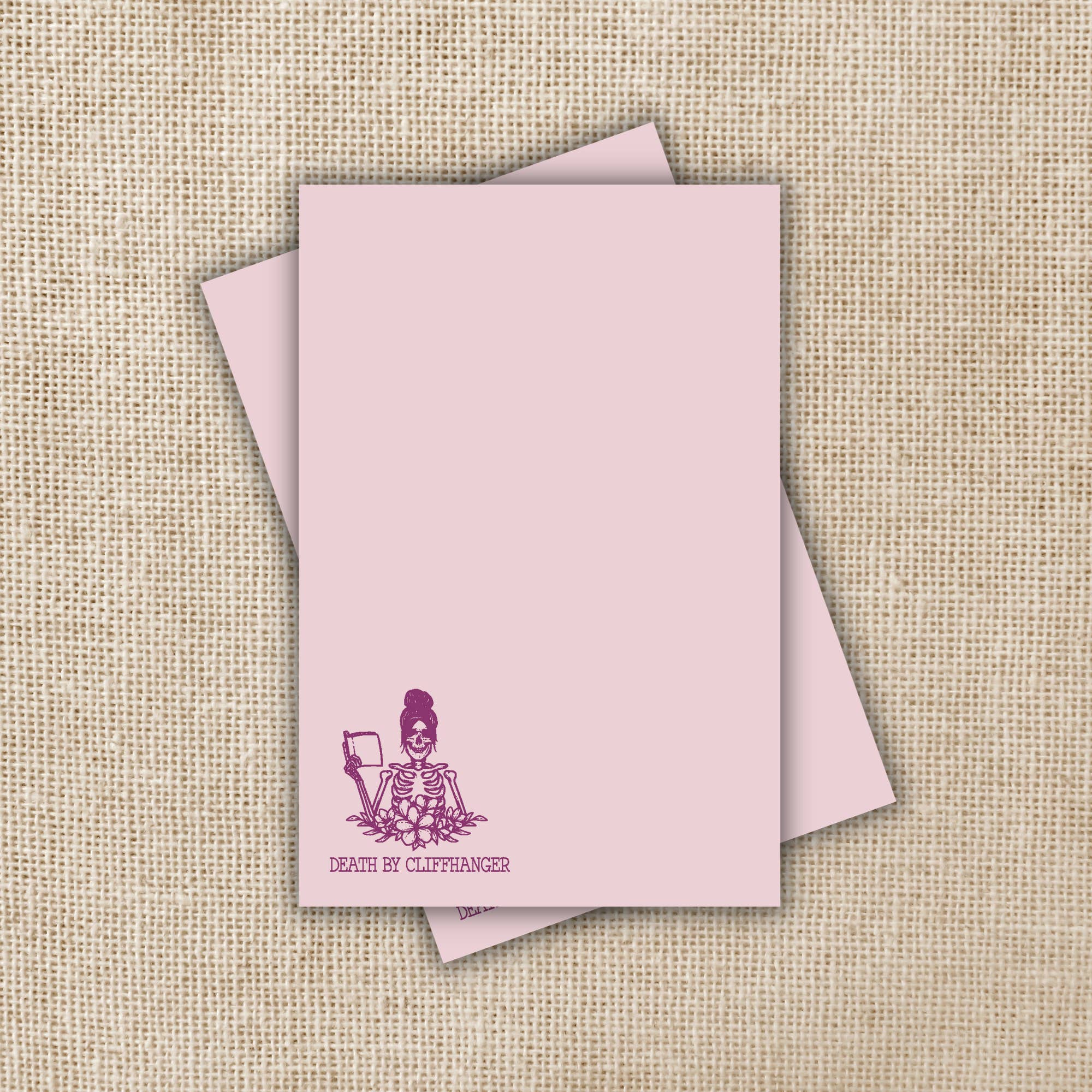 Kingdom of Threads - Wholesale Notepad - Death by Cliffhanger Notepad - 4x6"