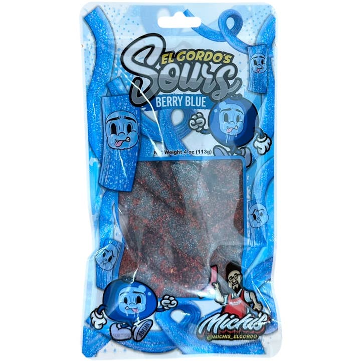 Cow Crack Wholesale - Wholesale Gummy - El Gordo Berry Blue Chamoy Sours 4 oz