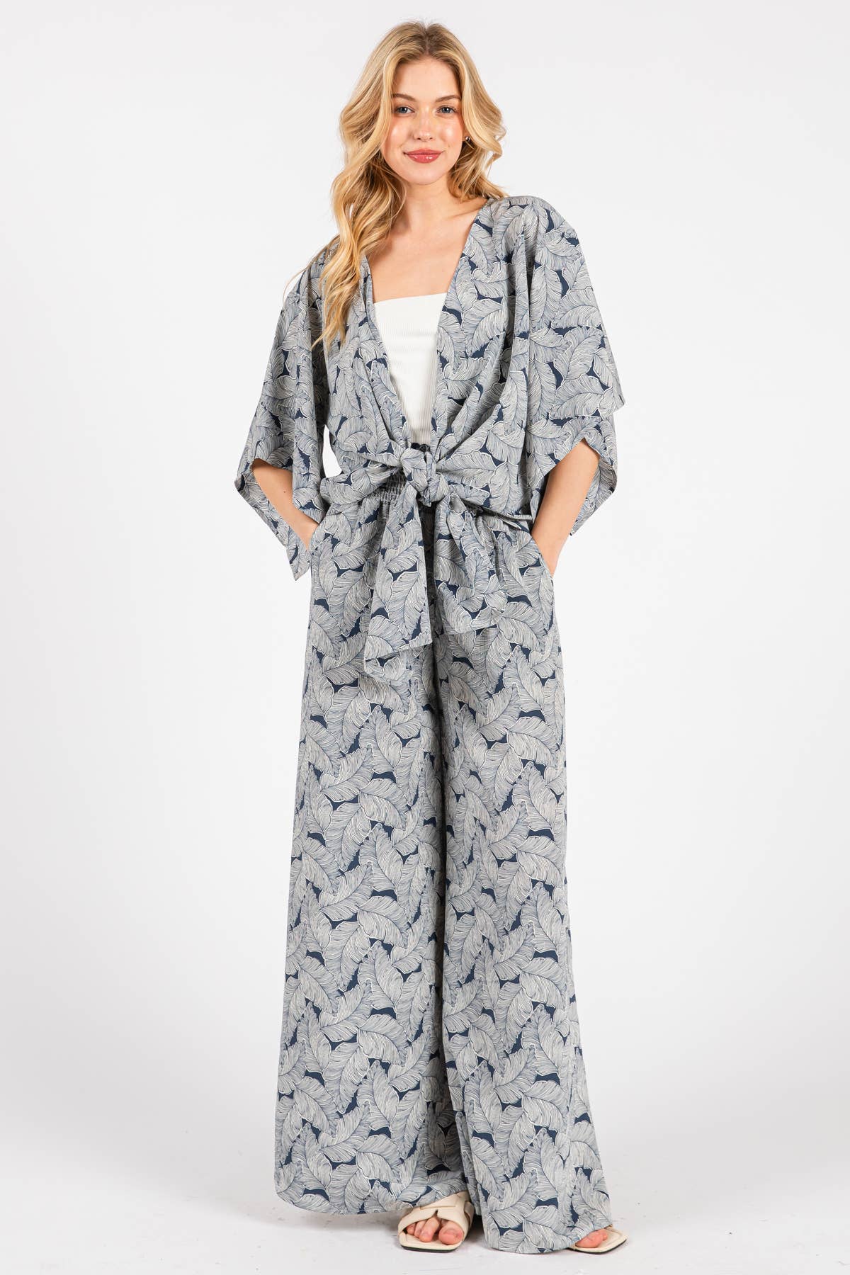 Final Touch – wholesale Pants – Women's – Waist Smocked Wide Leg Pants - VNP70263B75