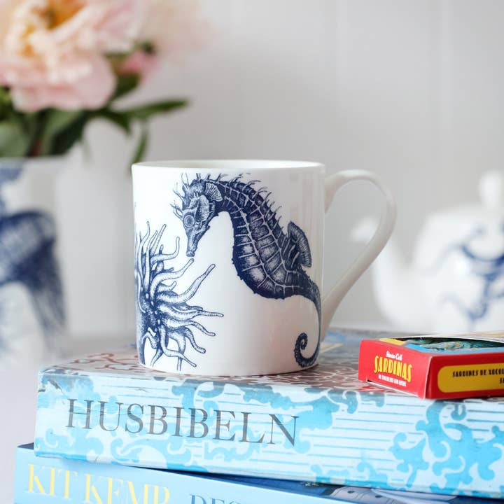 Cream Cornwall - Wholesale Coffee Mug - Bone China Seahorse Mug5