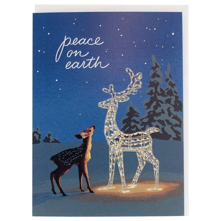 Fawn on a Winter's Night Greeting Card for wholesale by Smudge Ink