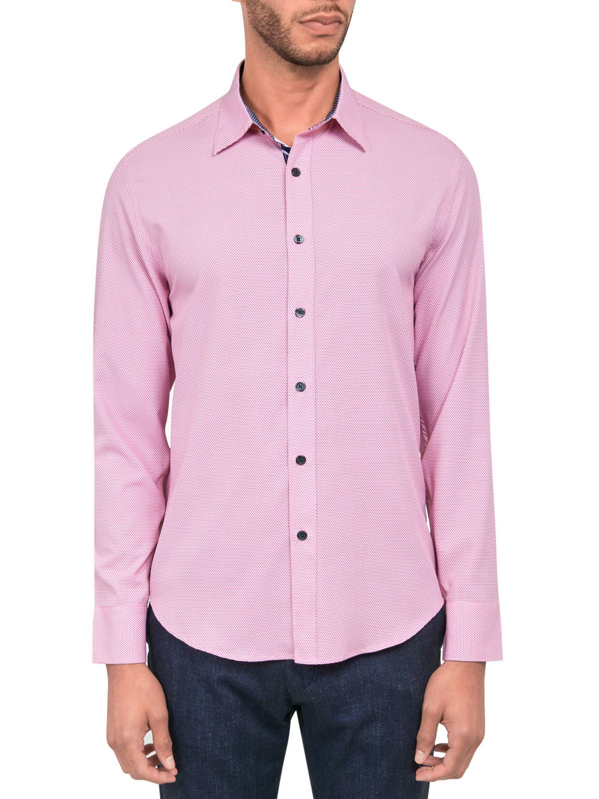 CON.STRUCT - Wholesale Overhemd met knopen - Heren - MICRO GEO 4-WAY STRETCH SHIRT MET LANGE MOUWEN6