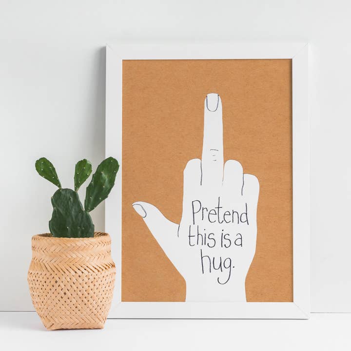 Låtsas Kram Konsttryck (A4 eller A5) för wholesale av The Curious Pancake