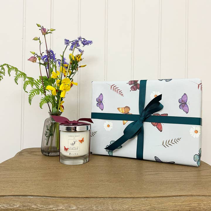 Butterfly & Flower Gift Wrap - Single Sheet for wholesale by Letters To Finley