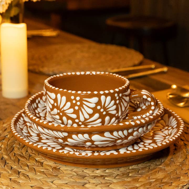 Cinnamon Brick Talavera Set for wholesale by Mi Amor Just For You