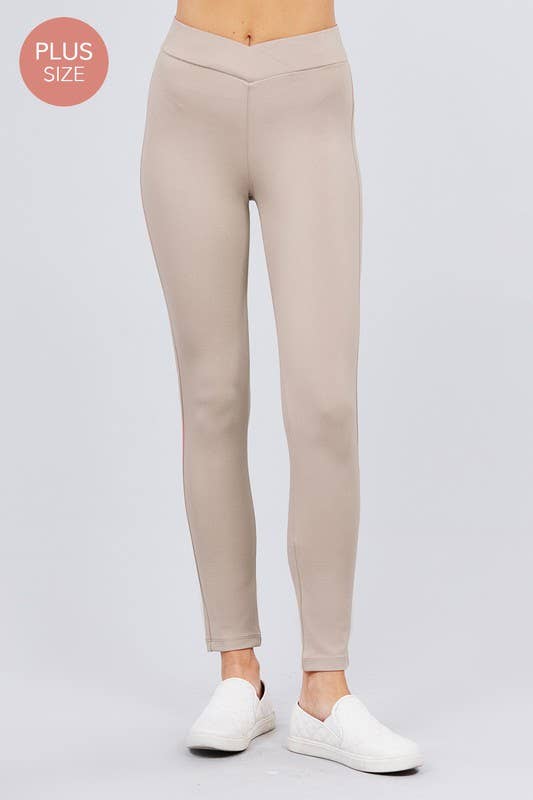 Vanilla Monkey - Wholesale Athletic Pants - Women's - Plus Size Seagull Shaped Waistband Mid Rise Pants6