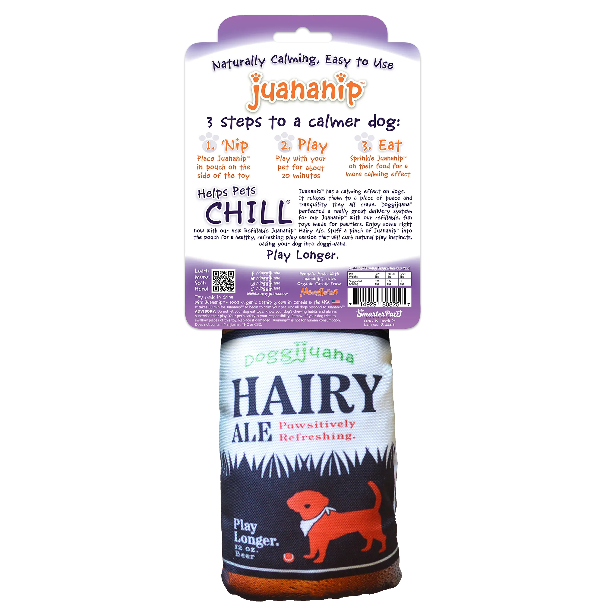 SmarterPaw | Meowijuana & Doggijuana - Wholesale Pet Plush Toy - Dog - Doggijuana® Get the Pawty Started Hairy Ale Dog Toy7