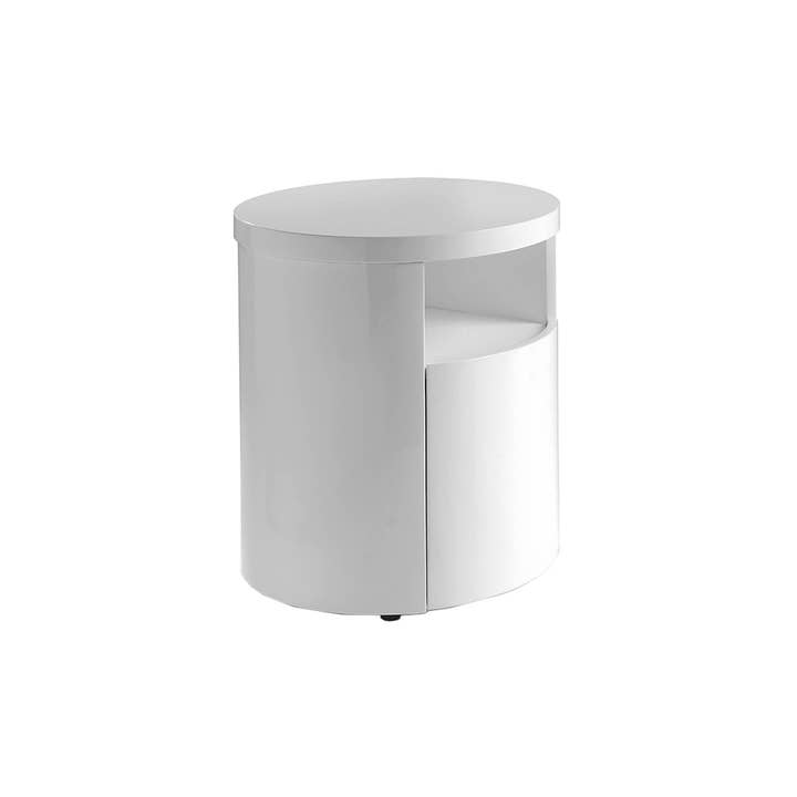 MDF nightstand lacquered in Glossy White for wholesale by ANGEL CERDA