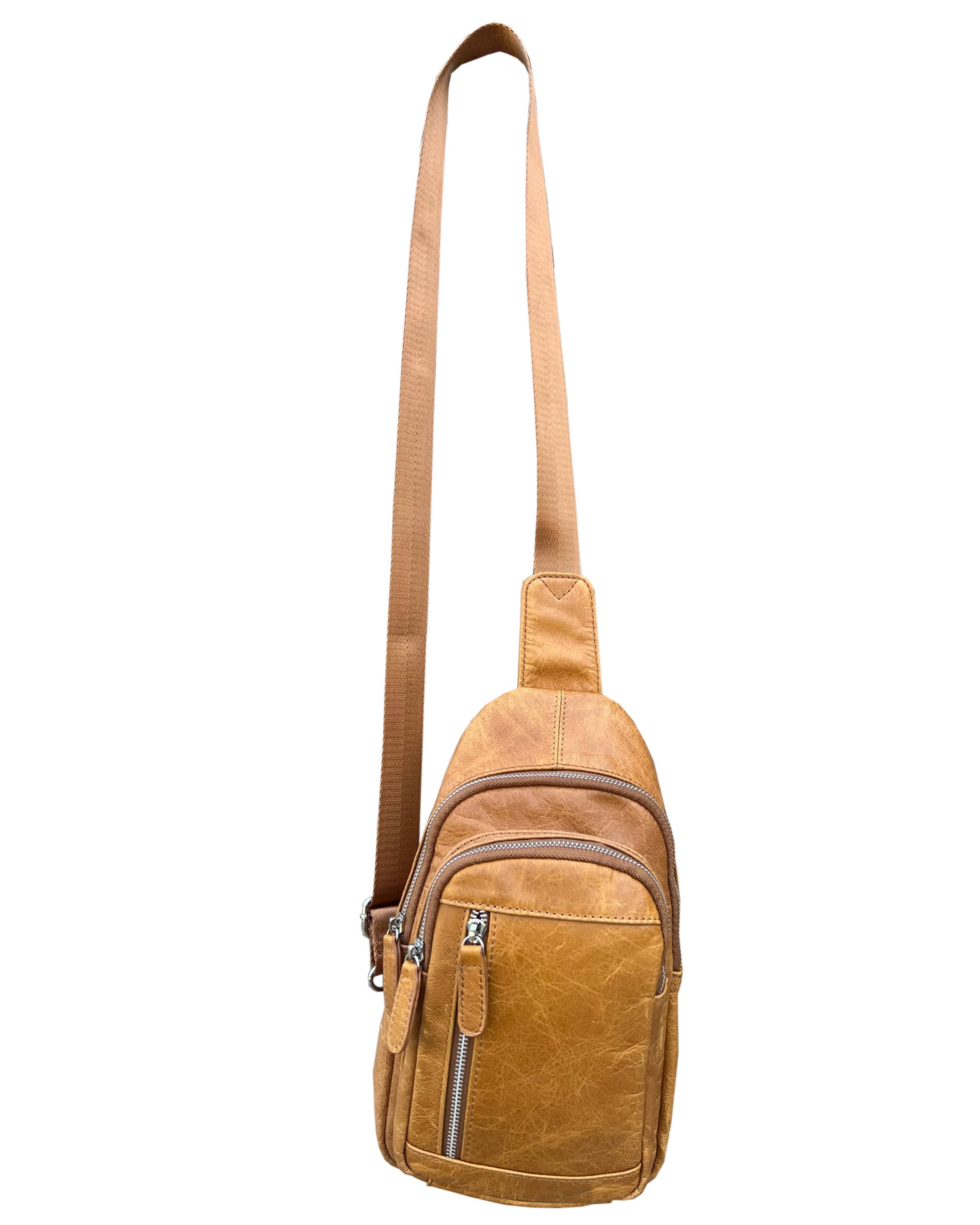Roma Leathers, Inc. - Wholesale Crossbody Bag - Women's - W009Cowhide leather Sling bag with adjustable shoulder strap8