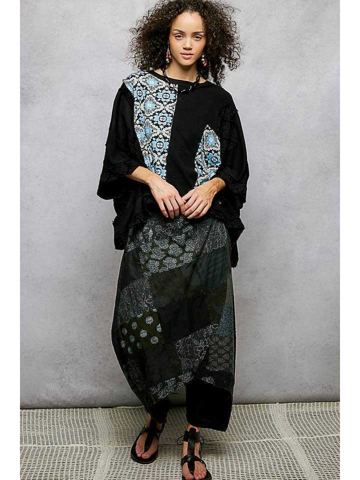 Pol Clothing - Wholesale Blouse - Women's - Round Neck Double Gauze Floral Woven Top4