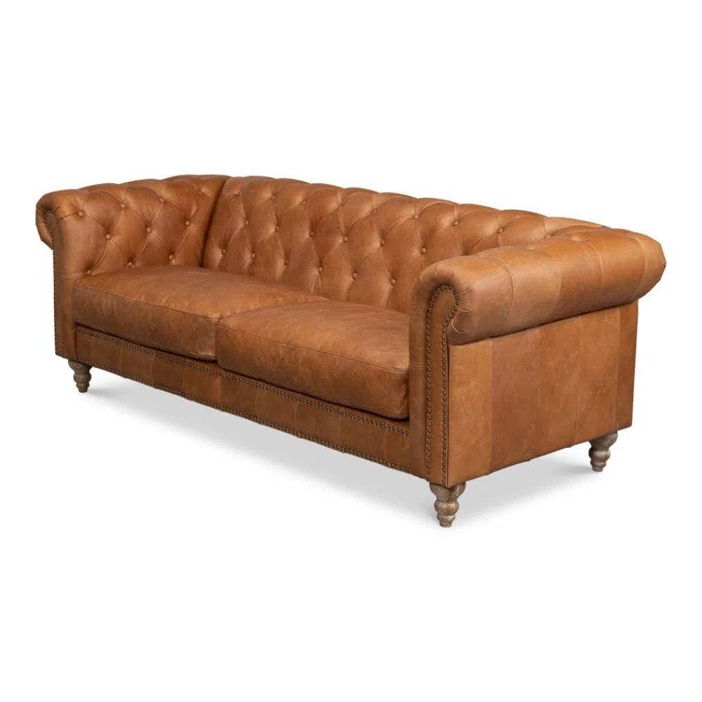 LOOMLAN - Wholesale Sofa - Chesterfield Kingston Sofa Tan Leather1