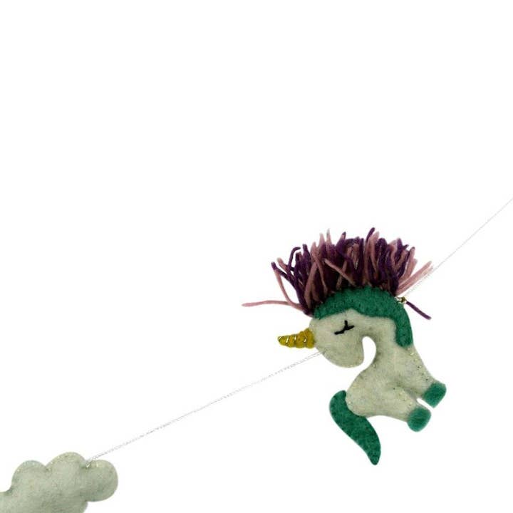 Felt Unicorn Garland Kids' Room Decor for wholesale by Global Groove Life