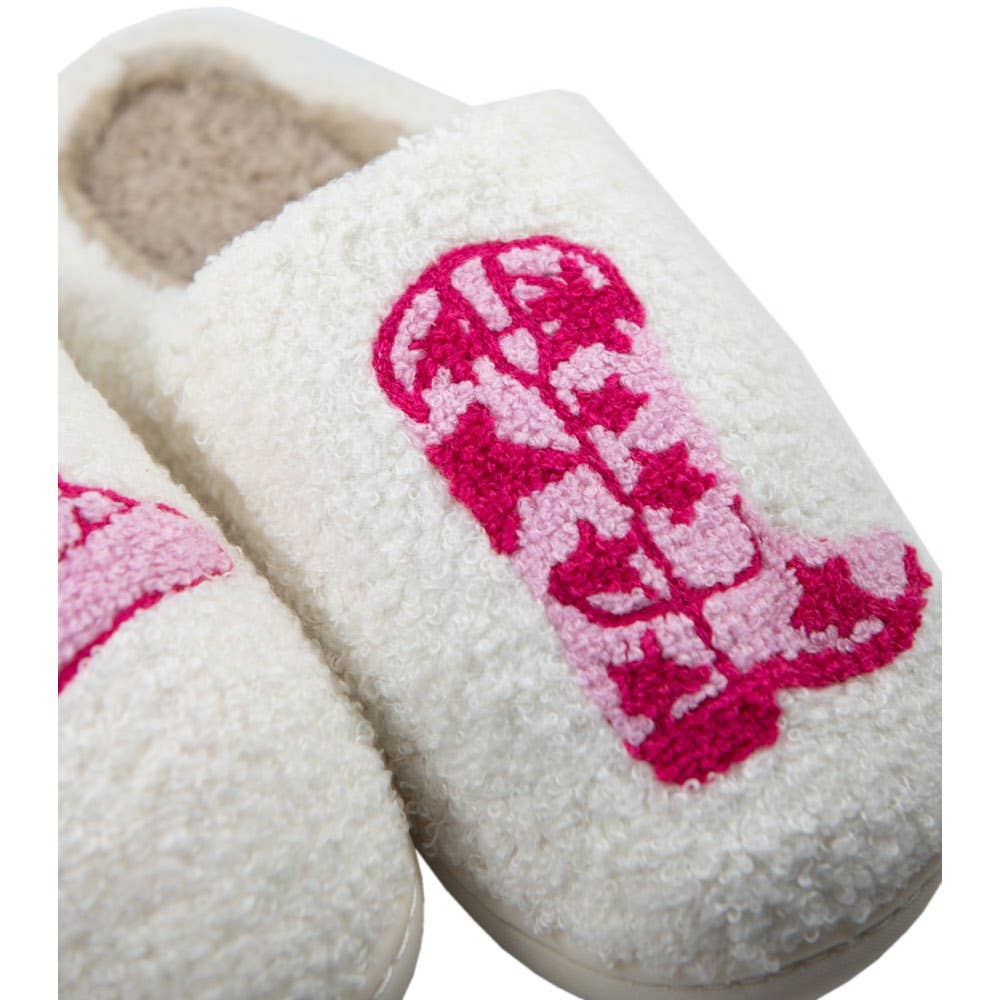 Blanco Pantuflas estilo western con botas y sombrero de vaquera de venta al por mayor en Faire2