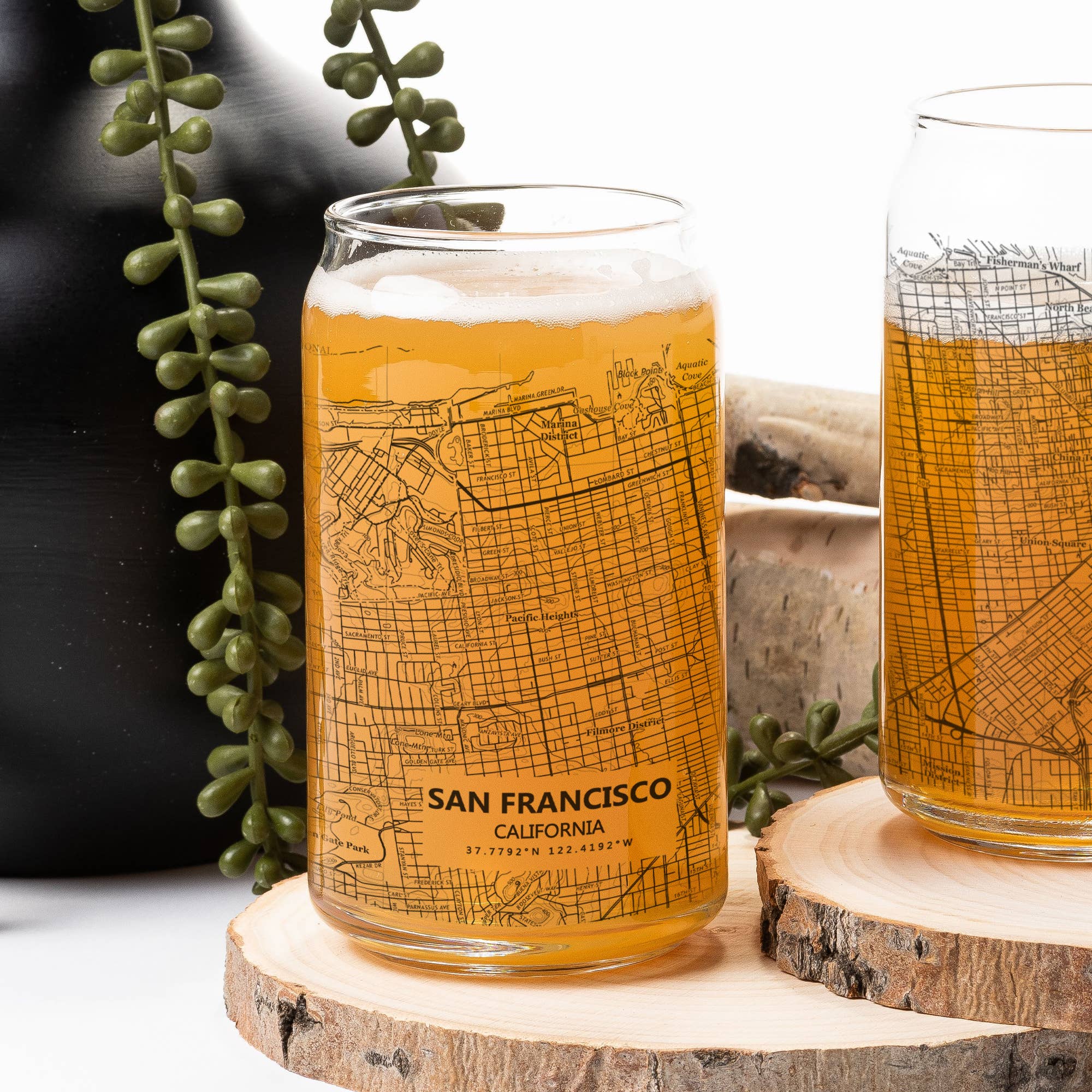 Black Lantern - Wholesale Bierglas/pul - Op maat gemaakte pintglazen met topografische kaart van stad en dorp1