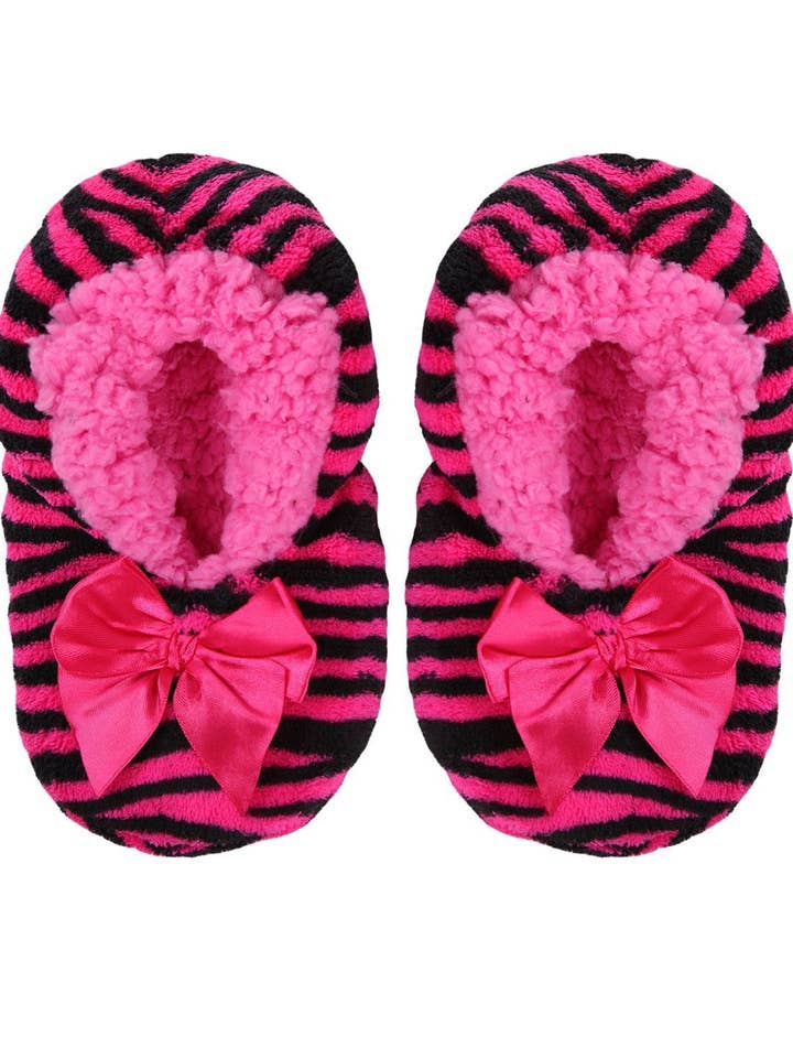 Party Animal Zebra Stripe Girls Slippers for wholesale by Infinity Classics International Inc.