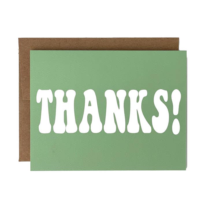 Thank You Greeting Card Retro Style for wholesale by drawn by water